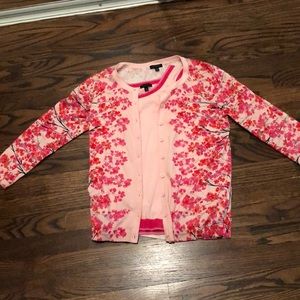 Pink print Talbots sweater set in XS